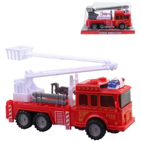 Auto hasičské požární vozidlo s žebříkem hasiči plast