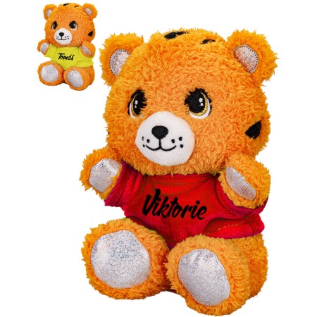 PLYŠ Tygr v tričku se jménem 17cm 7 druhů *PLYŠOVÉ HRAČKY*