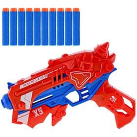 Pistole na natažení 23cm set se soft pěnovými náboji 10ks a terčem plast