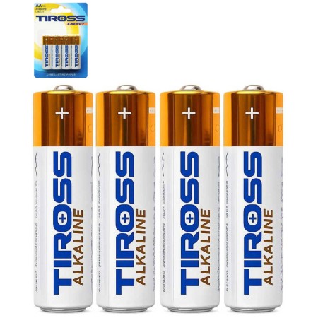 Baterie AA alkalická LR6 1,5V Tiross set 4ks na kartě