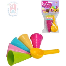 ANDRONI Zmrzlina pískový set formička zmrzlinový kornout 5ks + naběračka