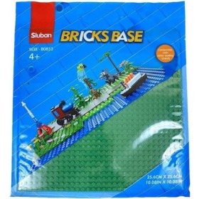 SLUBAN Základní deska zelená 25x25cm podložka na stavění pro stavebnice