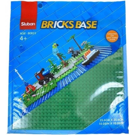SLUBAN Základní deska zelená 25x25cm podložka na stavění pro stavebnice