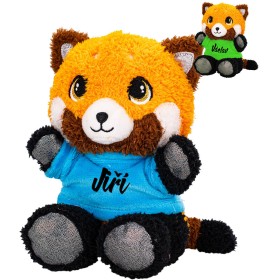 PLYŠ Panda červená v tričku se jménem 17cm 6 druhů *PLYŠOVÉ HRAČKY*