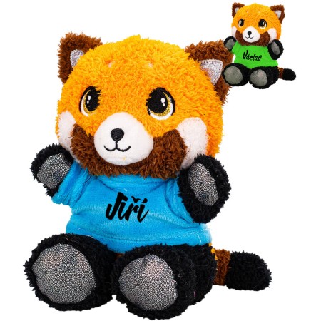 PLYŠ Panda červená v tričku se jménem 17cm 6 druhů *PLYŠOVÉ HRAČKY*