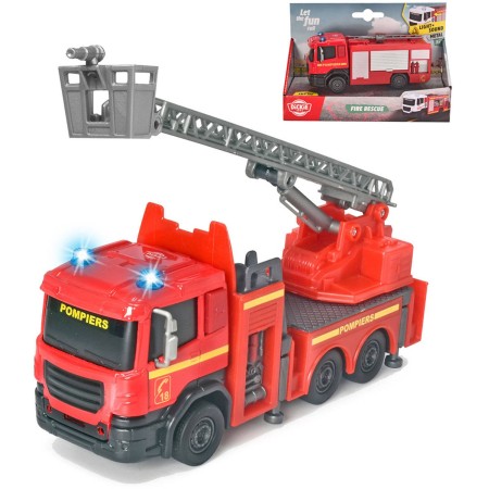 DICKIE Auto hasičské volný chod hasiči na baterie Světlo Zvuk 2 druhy kov