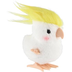 Papoušek na natažení poskakující ptáček na klíček plast/plyš