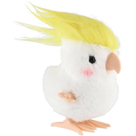 Papoušek na natažení poskakující ptáček na klíček plast/plyš