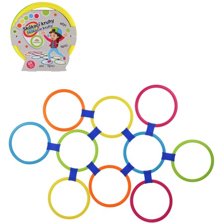 Kruhy skákací barevné Hop Skoč 27cm na skákání se spojkami set 10ks
