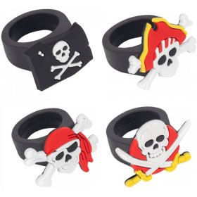 Prstýnek dětský pirátský černý 3cm univerzální velikost 4 druhy