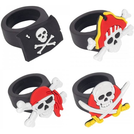 Prstýnek dětský pirátský černý 3cm univerzální velikost 4 druhy