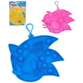 Hra Pop It antistresová klíčenka Bubble Pops Ježek Sonic silikon 3 druhy