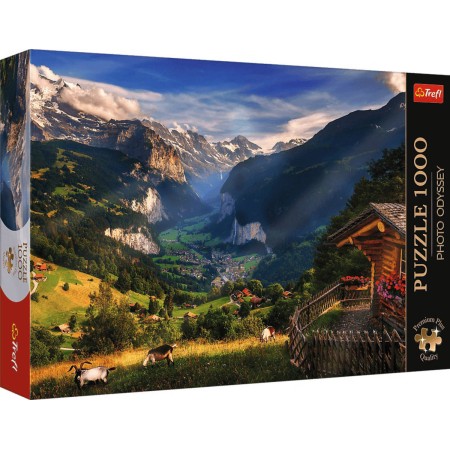 TREFL PUZZLE PREMIUM Photo Odyssey Lauterbrunnen Švýcarsko 68x48cm 1000 dílků