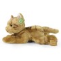 PLYŠ Kočka 32cm ležící hnědá žíhaná mourek *PLYŠOVÉ HRAČKY*