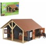 KIDS GLOBE Stáj pro koně se 2 boxy 1:24 DŘEVĚNÁ STAVEBNICE