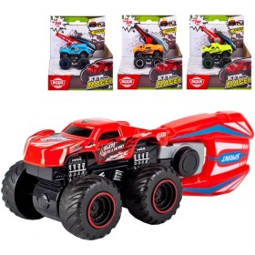 DICKIE Auto off-road Key Racer velká kola set s vystřelovačem 4 druhy kov