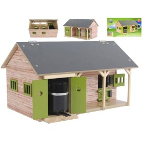 KIDS GLOBE Stáj pro koně se 2 boxy 1:32 DŘEVĚNÁ STAVEBNICE