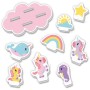 SES CREATIVE Tiny Talents baby vodolepky jednorožci set 9ks do vany
