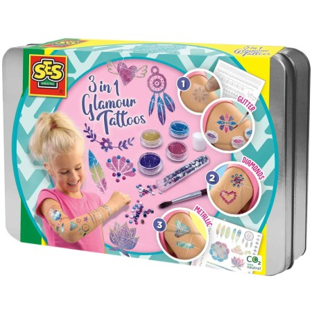 SES CREATIVE Půvabné tetování 3v1 dětská kosmetická sada