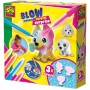 SES CREATIVE Foukací fixy set 4 barvy + 3 štěňátka s překvapením