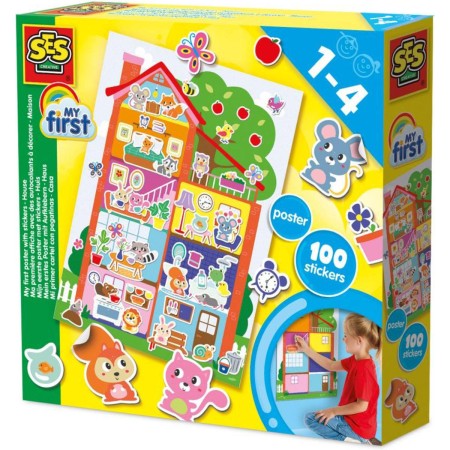 SES CREATIVE Můj první plakát Dům kreativní baby set 100 samolepek