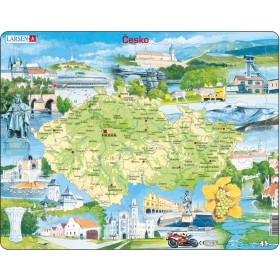 LARSEN Puzzle deskové vzdělávací Česká republika památky 78 dílků