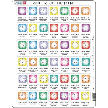 LARSEN Puzzle deskové vzdělávací Hodiny 42 dílků