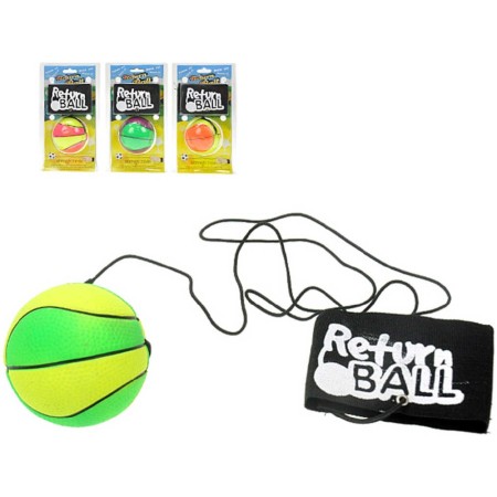Míček 6cm zábavný vracející se na gumce 4 barvy