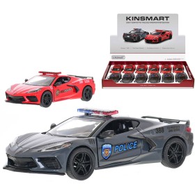 KINSMART Auto model 1:36 Corvette 2021 záchranné složky PB 13cm 2 druhy