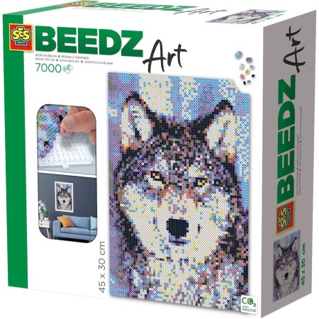 SES CREATIVE Beedz zažehlovací 3D korálky Art vlk 7000ks