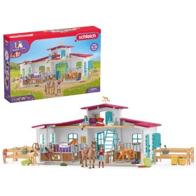 SCHLEICH Stáj u jezera herní set se 3 koníky a 2 figurkami s doplňky plast