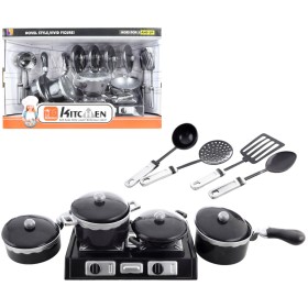 Nádobí dětské plastové kuchyňský set vařič s hrnci s kuchyňským náčiním