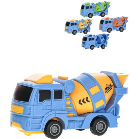 Auto stavební míchačka 10cm jezdící po stlačení plast 4 barvy