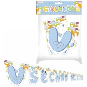 Girlanda Všechno nejlepší party dekorace závěsná 215cm chlapecká papír