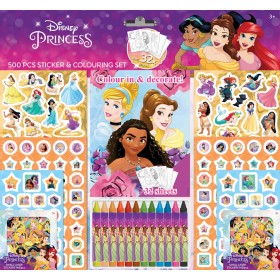 JIRI MODELS Samolepkový set s omalovánkami a voskovkami 500ks Disney Princezny