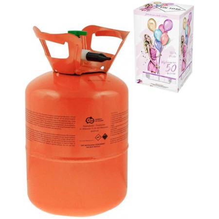 Helium 420l jednorázové na plnění až 50ks latexových balónků o průměru 23cm