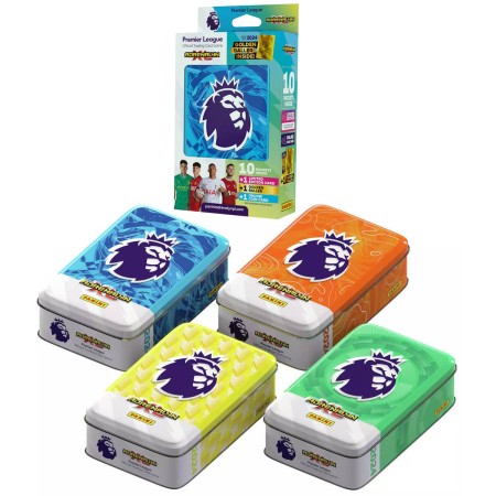 PANINI PREMIER LEAGUE 23/24 Sběratelské karty Adrenalyn XL 10x booster plechovka