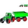 Traktor zelený set se sklápěcím přívěsem 54cm plast v síťce