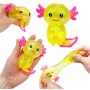 Axolotl zvířátko antistresové gelové mačkací se třpytkami 4 barvy
