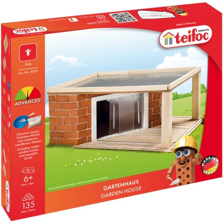 TEIFOC Zahradní domek 135 dílků pálené cihličky s maltou 5220 STAVEBNICE