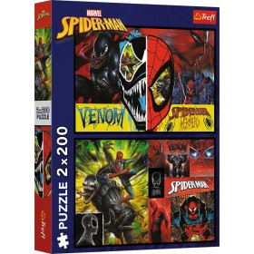 TREFL PUZZLE 2v1 Spiderman Ve dne v noci 41x28cm skládačka 400 dílků