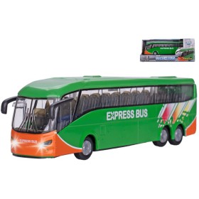 KIDS GLOBE Autobus kovový zpětný chod na baterie Světlo Zvuk