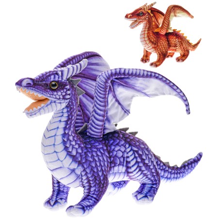 PLYŠ Drak 42cm stojící s potiskem 2 barvy *PLYŠOVÉ HRAČKY*