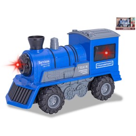 Lokomotiva modrá vláček na setrvačník na baterie Světlo Zvuk
