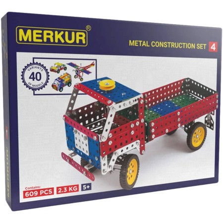 MERKUR M4 Velká sada 609 dílků *KOVOVÁ STAVEBNICE*