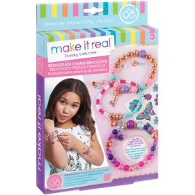 Náramky a tetování květiny dětský kreativní set s korálky a doplňky