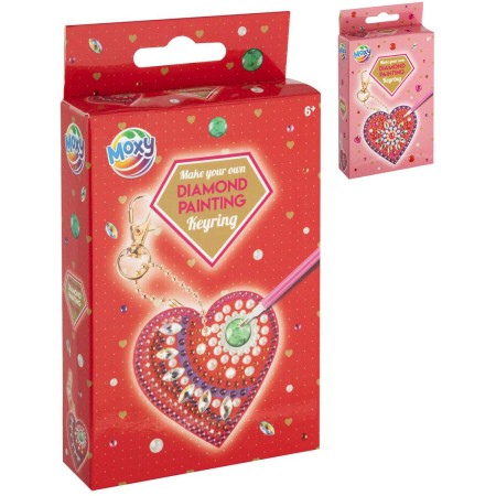 Diamantové malování výroba klíčenky srdce diamond painting 2 druhy
