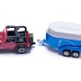 SIKU Blister Auto terénní vůz set s přívěsem a koněm kovový model 1651