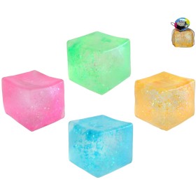 Kostka mačkací strečová antistresová 7,5cm ECO kubus 4 barvy