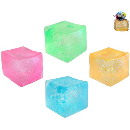 Kostka mačkací strečová antistresová 7,5cm ECO kubus 4 barvy